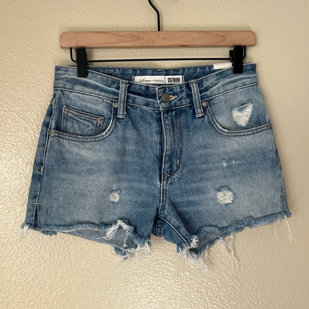 Lovers + Friends Blue Jean Shorts